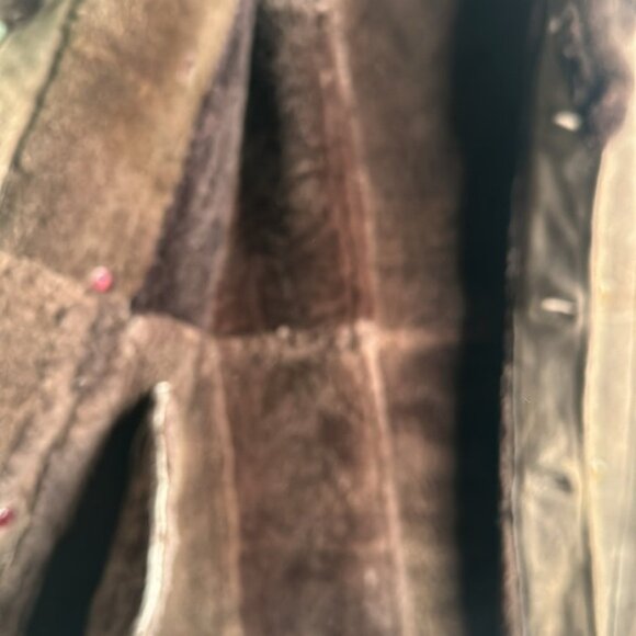 Vintage lamb shearling petroff brown double breasted coat size medium - Picture 5 of 12